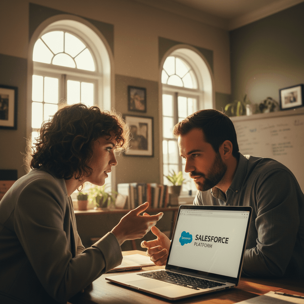 Aloysius Carroll consulting directly with nonprofit client about Salesforce improvements